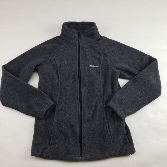 Columbia Benton Springs Fleece Jacket Womens Small Gray Full Zip Pockets - Picture 1 of 11